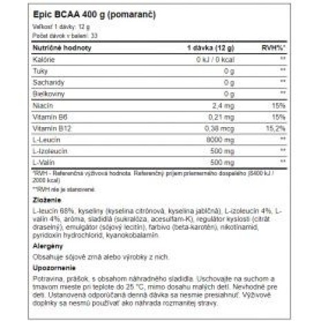 Peak Performance - Epic BCAA 400 g Peak Performance